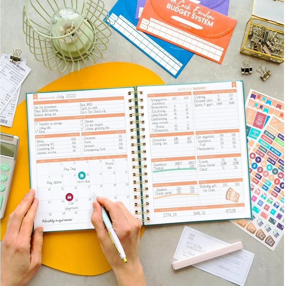 Clever Fox Undated Monthly Budget Planner Spiral Bound